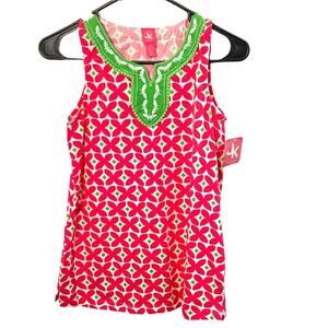 J KHAKI JK GIRLS Shirt Top Tank Blouse Pink Green Size XL coral cast April NWT